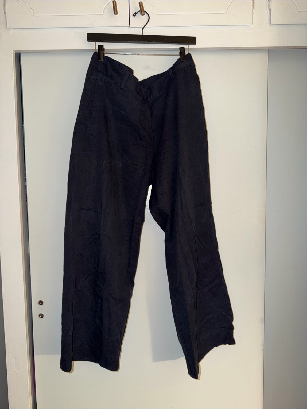 Banana Republic women's Navy Wide-Leg Chinos